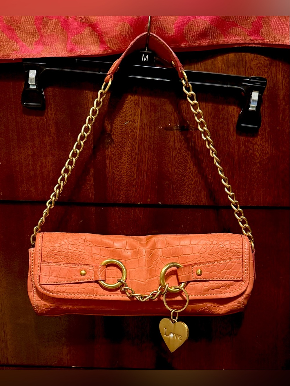 Nine West Y2K Vintage  Leather Shoulder Bag with Gold Hardware